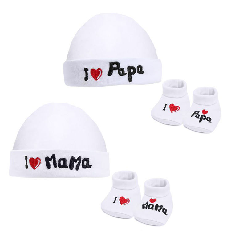 Picture of HB12-W:HB30- 8369-8345-WHITE I ?I LOVE DADDDY/PAPA HAT & BOO